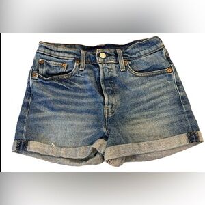 Levi’s Denim Cuffed Shorts W28 Medium Wash High Rise EUC